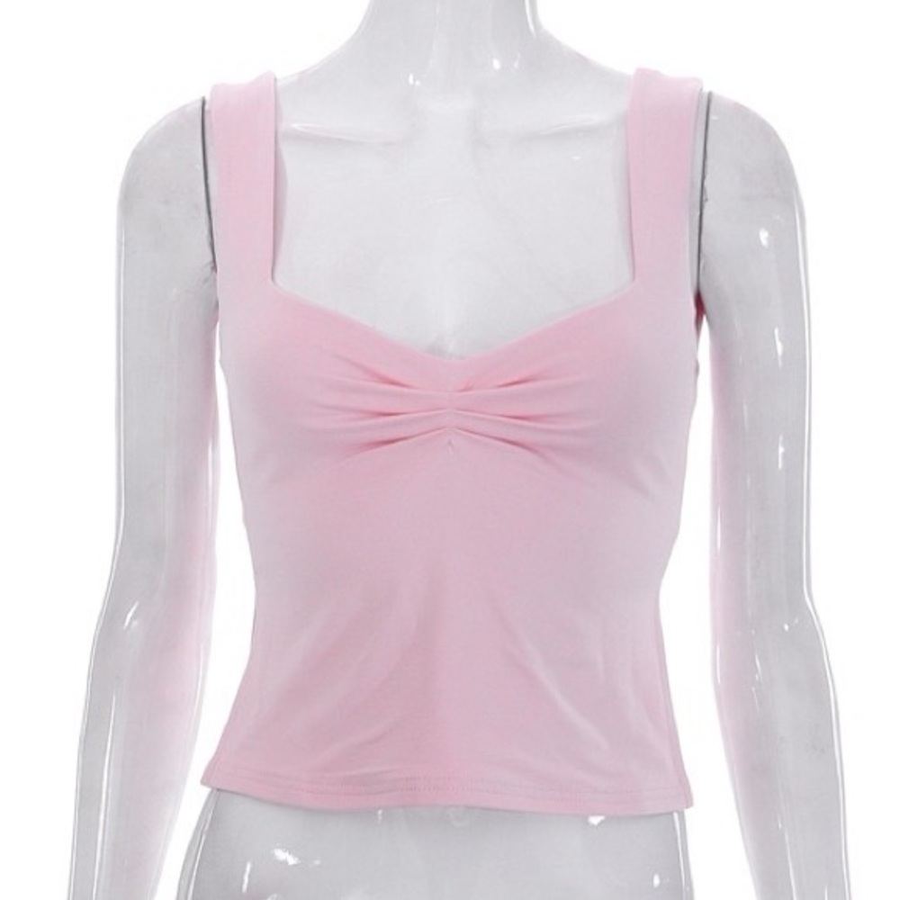 Halter Top with Pleated Backless Vest Pink - Small